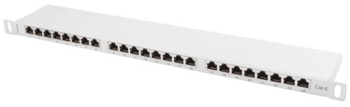 PATCH PANEL 24 PORT 0.5U KAT.6 FTP SZARY LANBERG