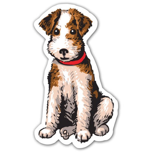 Naklejka FOX TERRIER15 cm na samochód PIES