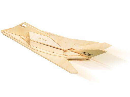 PUZZLE DREWNIANE 3D PRZESTRZENNE MYŚLIWIEC F117