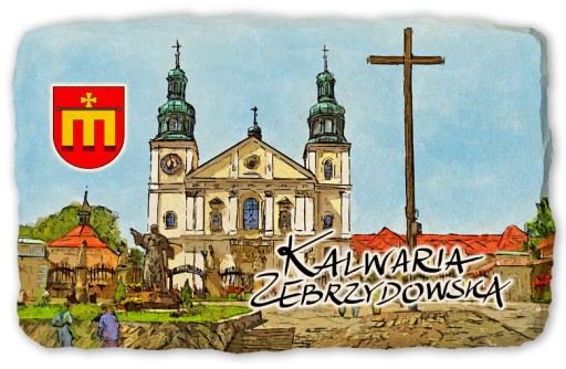 KALWARIA ZEBRZYDOWSKA magnes lodówkę kamień 483