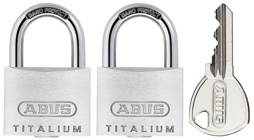 ABUS 2 KŁÓDKI NA 1 KLUCZ KŁÓDKA TITALIUM 2x20MM