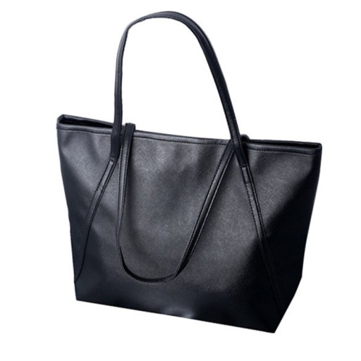 DUŻA GŁADKA TOREBKA TORBA NA RAMIĘ SHOPPER BAG