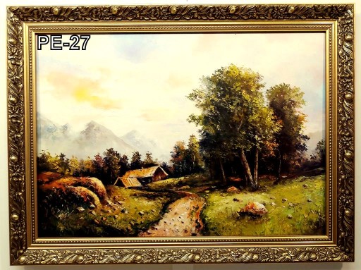 PEJZAŻ 80X60 CM OBRAZ W ZŁOTEJ RAMIE