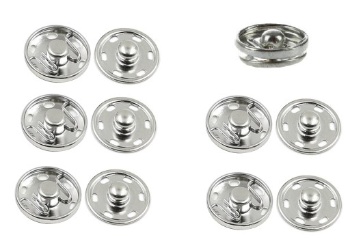 ZATRZASKI do PRZYSZYCIA 13mm / 13,9mm Zatrzask Napy SREBRNE |5