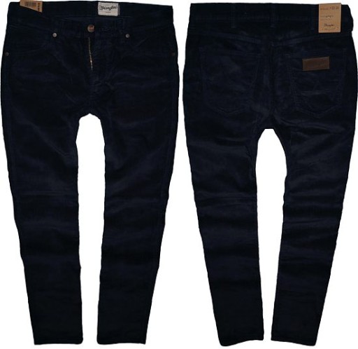 WRANGLER GREENSBORO spodnie sztruksy navy W30 L34