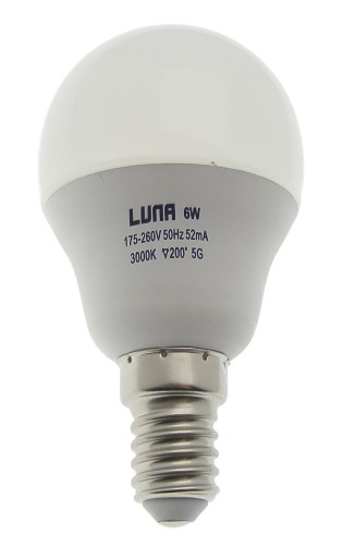 Żarówka lampa LED kulka 6W E14 ciepła 480lm 3000K