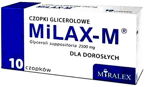 MILAX-M CZOPKI GLICEROLOWE DLA DOROSŁYCH ZAPARCIA 10szt.