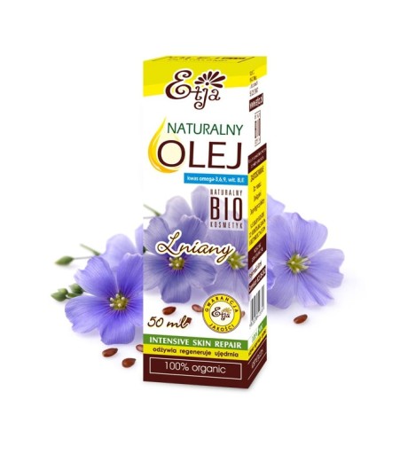 OLEJ LNIANY BIO 50ml Trądzik Wypadanie Włosów ETJA