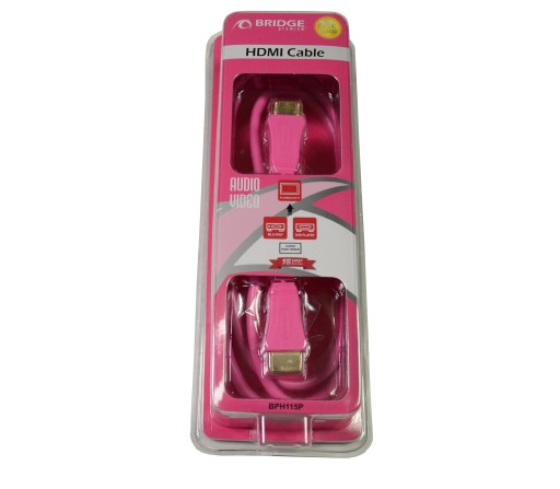 KABEL PRZEWÓD HDMI PREMIUM FULL HD 1.5m PINK
