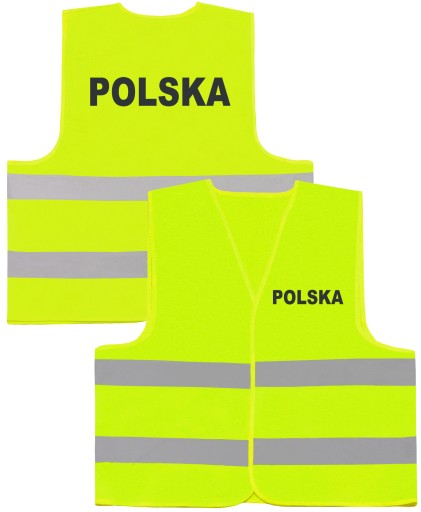 KAMIZELKA OSTRZEGAWCZA Z LOGO POLSKA ODBLASKOWA XL