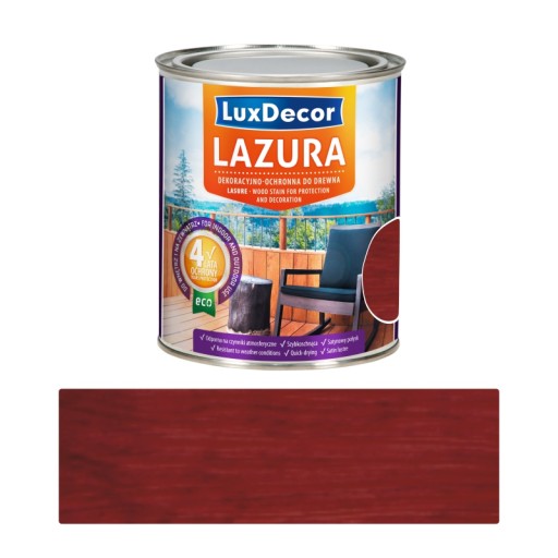 Luxdecor Lazura 4 lata ochrony 0,75l MAHOŃ