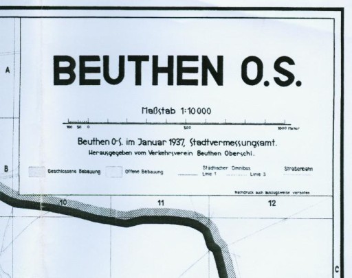 PLAN BEUTHEN BYTOM 1937 REPRINT SPIS ULIC OBIEKTÓW