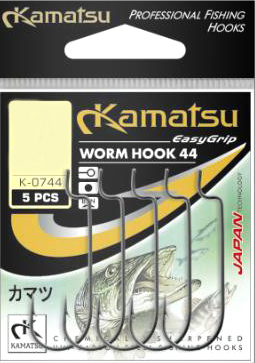 Haczyki Kamatsu Worm Hook K-44 nr 1/0, czeburaszka