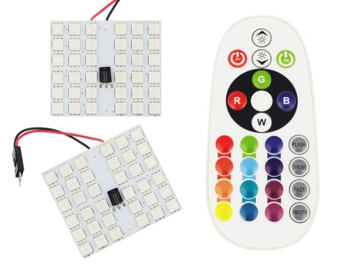 2x PANEL LED 72 DIODY RGB ŻARÓWKI KOLOROWE PILOT