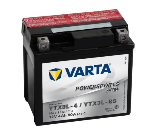 Akumulátor AGM/Bezúdržbový/štartovací EXIDE 12V 4Ah 70A P+ elektrolyt v