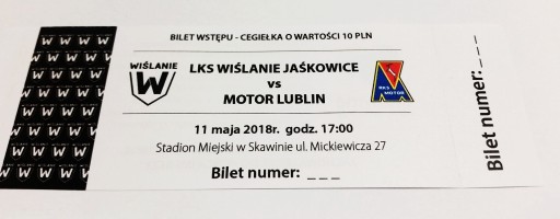 Квиток WIŚLANIE Jaśkowice - MOTOR Lublin 05.11.2018
