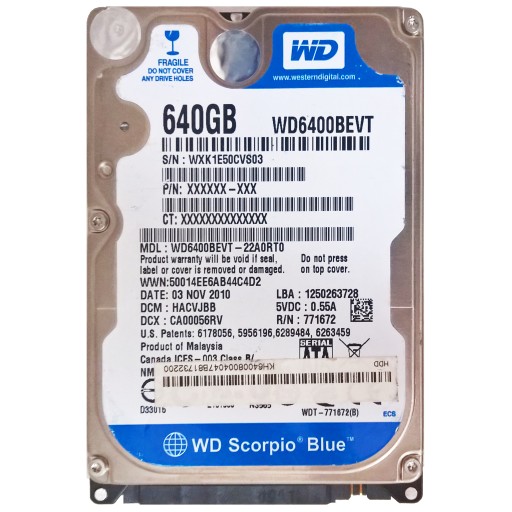 WD WD6400BEVT | 22A0RT0 | darca UsP