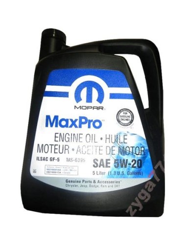 CHRYSLER DODGE JEEP МАСЛО 5W - 20 MOPAR 5 ЛІТРІВ