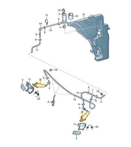 DYSZA of the washer cylinder REFLEKTO AUDI Q5 left