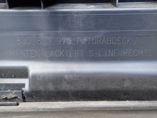 moulding door right rear part AUDI Q3 8U S LINE 8U0853970