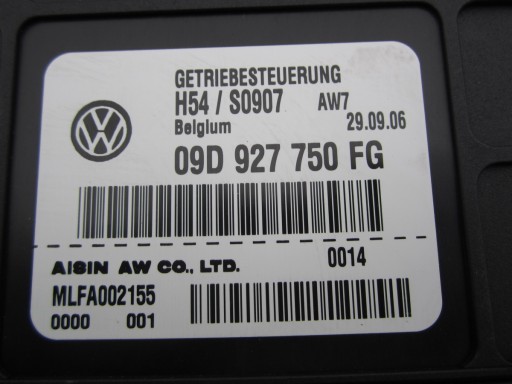 control unit gearboxes Porsche Cayenne 09D927750FG