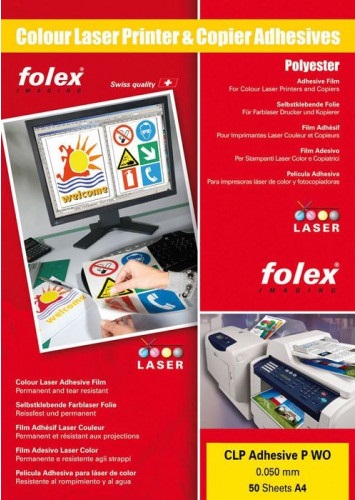 Samolepiaca fólia biela Folex Adhesive P WO laserová tlač farba 10A4