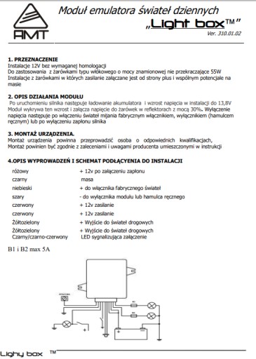 Moduł emulatora świateł dziennych Light Box AMT 000129-1AM za 83 zł z  Białystok -  - (7264093717)