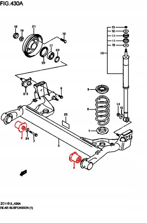 SUZUKI SWIFT 03-10 BUSHING BEAM REAR REAR photo 4 - milautoparts-fr.ukrlive.com