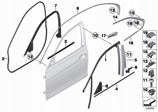 BMW F30 F31 M3 F80 GASKET DOOR FRONT photo 9 - milautoparts-fr.ukrlive.com