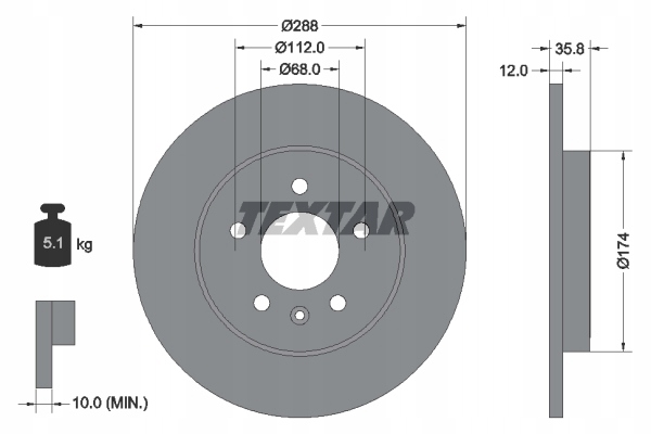 DISQUES SABOTS DE FREIN TEXTAR ARRIÈRE AUDI A4 B7 288MM photo 2 - milautoparts-fr.ukrlive.com