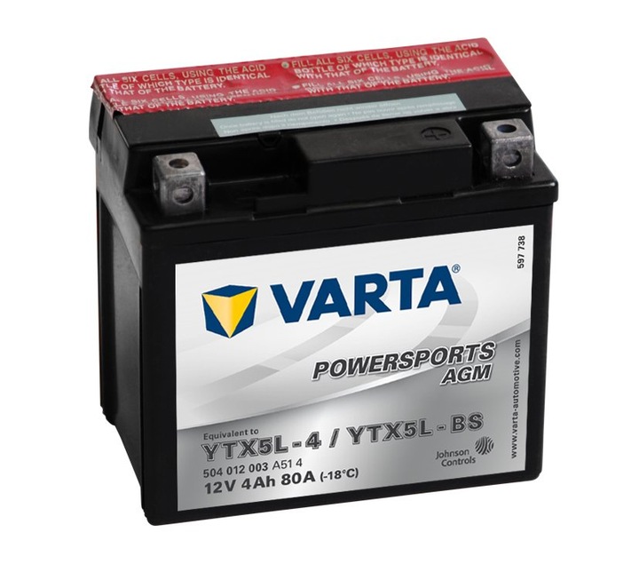 ACCUMULATEUR POUR MOTO VARTA YTX5L-BS 12V 4AH 80A P+ photo 1 - milautoparts-fr.ukrlive.com