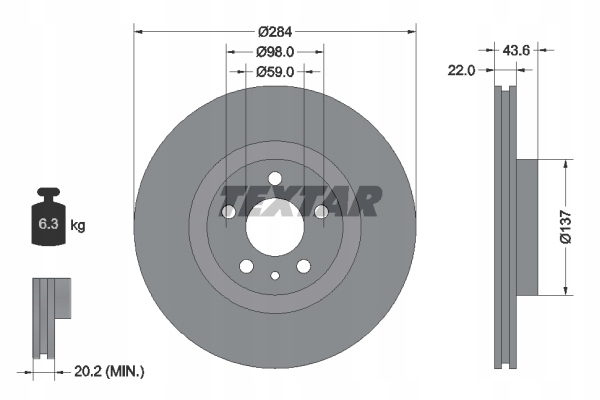 DISQUES SABOTS DE FREIN TEXTAR AVANT - ALFA ROMEO 147 284MM photo 2 - milautoparts-fr.ukrlive.com