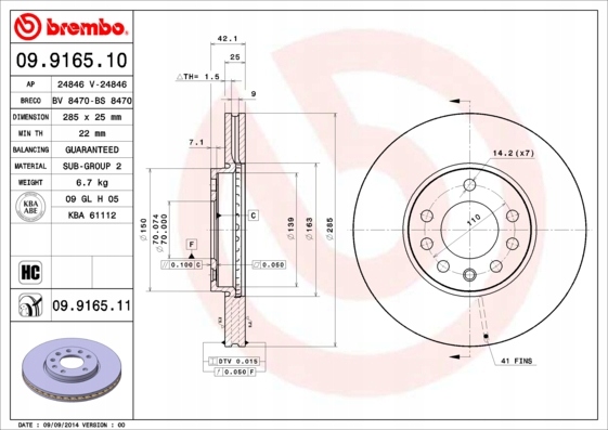 DISQUES SABOTS DE FREIN BREMBO AVANT - OPEL VECTRA C 285MM photo 2 - milautoparts-fr.ukrlive.com