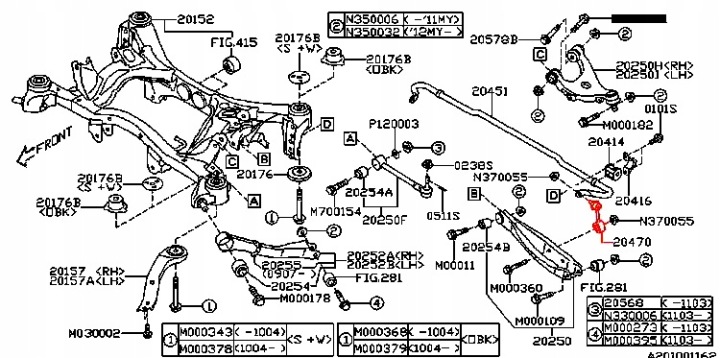 CONNECTEUR STABILISATEUR ARRIÈRE SUBARU LEGACY 10-19 BRZ 12-20