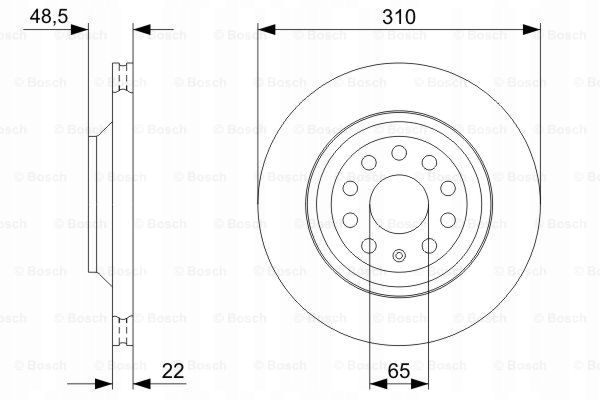 DISCS PADS BOSCH REAR - VW GOLF VI 310MM photo 2 - milautoparts-fr.ukrlive.com