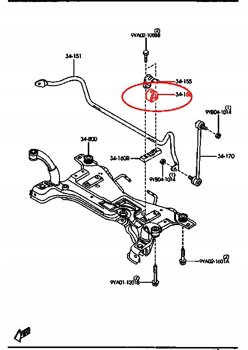 MAZDA 3 BL 09- RUBBER BUSHING STABILIZER FRONT D20 photo 2 - milautoparts-fr.ukrlive.com