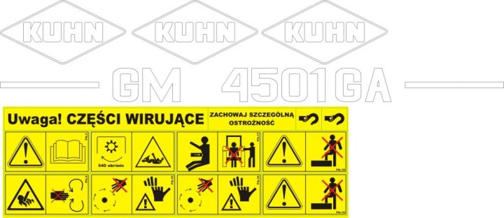 AUTOCOLLANTS KUHN REÇU 300 GM 301 280 380 7301 GMD 4501