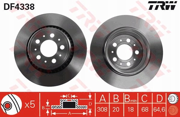 DISQUES SABOTS DE FREIN TRW ARRIÈRE - VOLVO XC90 photo 2 - milautoparts-fr.ukrlive.com