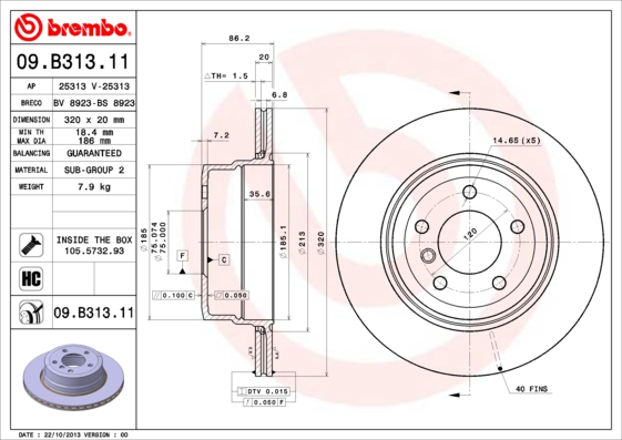 DISCS I PADS BREMBO REAR BMW 5 E60 E61 XDRIVE photo 2 - milautoparts-fr.ukrlive.com