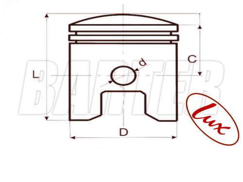 PISTON 8/5000 BOLT WSK 125 M06 52,00 NOMINAL ALMOT AK20 photo 2 - milautoparts-fr.ukrlive.com