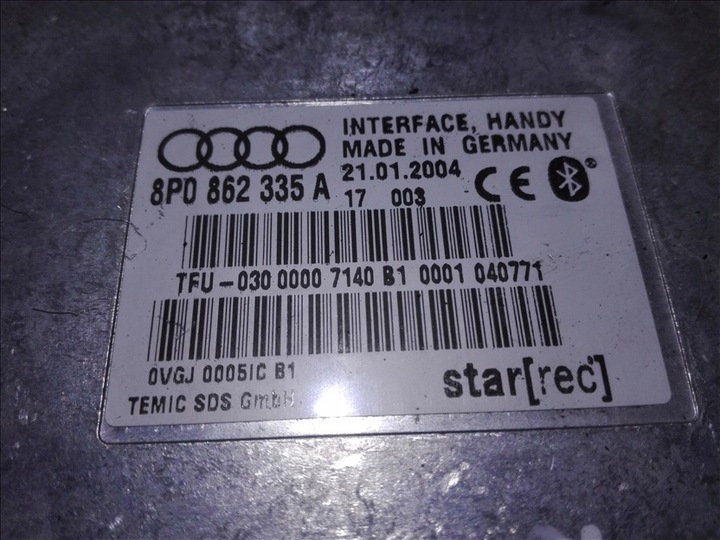 AUDI A4 B6 MODULE BLUETOOTH 8P0862335A photo 2 - milautoparts-fr.ukrlive.com