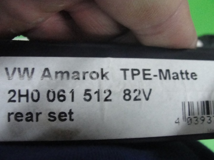 MATS RUBBER VW AMAROK 2H0 2H0061512 REAR photo 2 - milautoparts-fr.ukrlive.com