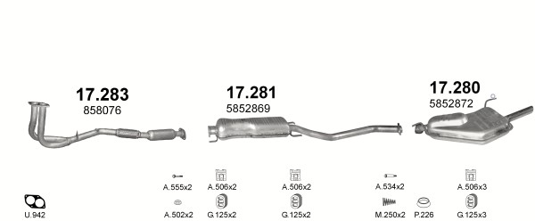 POT D'ÉCHAPEMENT OPEL CENTRAL VECTRA B 1,8-2,6 95 photo 1 - milautoparts-fr.ukrlive.com