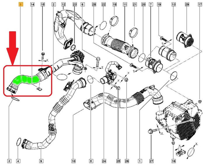 TUBE JUNCTION PIPE RADIATOR RENAULT MEGANE IV 1.5 DCI photo 8 - milautoparts-fr.ukrlive.com