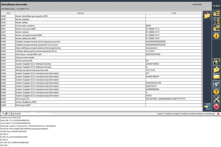 CONTROL UNIT ZBR2 MAN TGA,TGL,TGM,TGS,TGX,TG3 - PROGRAMOWANIE , KALIBRACJE photo 5 - milautoparts.fr