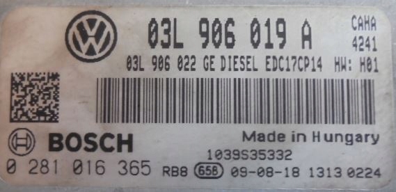 SEAT EXEO 2.0 TDI ORDINATEUR 03L906019A 0281016365