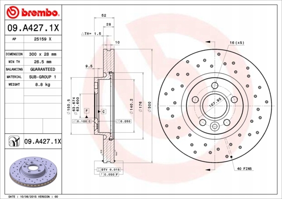 BREMBO XTRA DISQUES P VOLVO S60 II S80 II V60 300MM photo 2 - milautoparts-fr.ukrlive.com