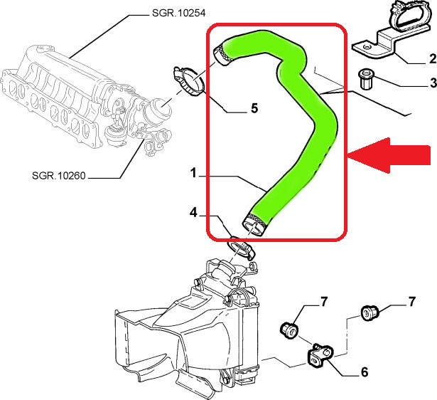 TUYAU DE RADIATEUR ALFA ROMEO 147 156 1.9 50508081 photo 6 - milautoparts-fr.ukrlive.com