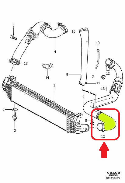 CABLE TURBO RADIATOR VOLVO C30 C70 2.0D photo 6 - milautoparts-fr.ukrlive.com