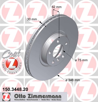 ZIMMERMANN DISCS P BMW X5 E70 F15 X6 E71 F16 348M photo 3 - milautoparts-fr.ukrlive.com